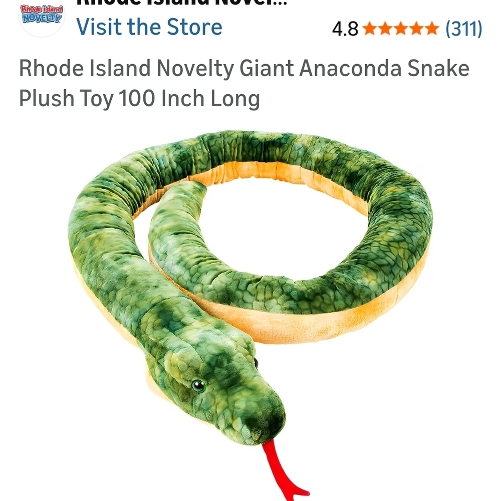 Giant Green Snake Plush Toy
